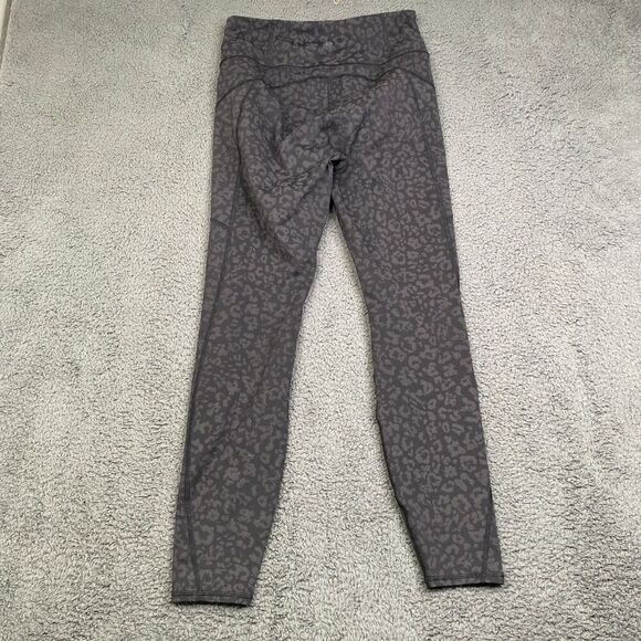 Athleta Rainier Tight Womens Small Reflective Leopard Legging Black Gray Stretch - Picture 9 of 11